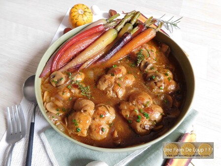 Paupiettes aux légumes et carottes glacées au miel