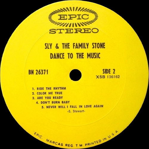 Sly & The Family Stone : Album " Dance To The Music " Epic Records BN 26371 [ US ]