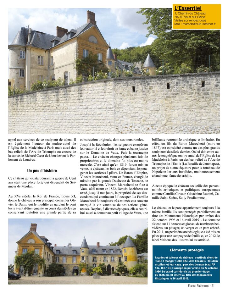 Les plus beaux sites de France - Château de Vaux-sur-Seine (2 pages)