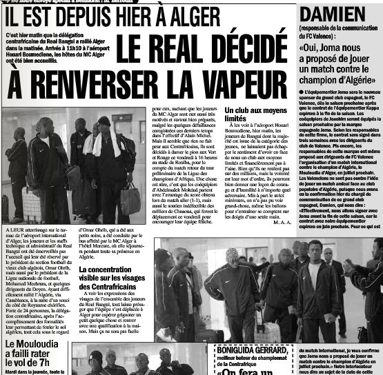 9.2.2011Arrivée du Real de Bangui
