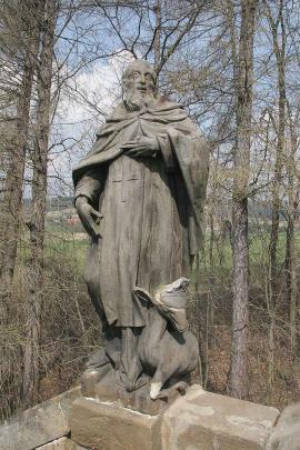 Statue de Félix de Valois, sanctuaire de Homole, église Notre-Dame des Douleurs, Borovnice (district de Rychnov nad Kněžnou), Tchéquie.