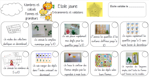 Etoiles de réussites maths GS