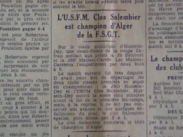 usfm clos salembier champion de  f.s.g.t (4ème division)