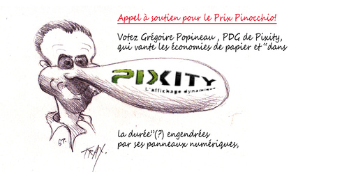 Pixity Popineau Prix Pinocchio panneaux numériques publicité