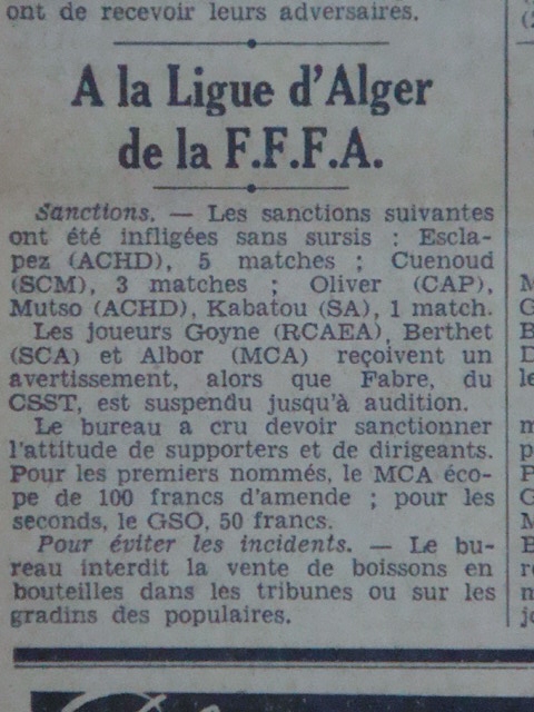 khabatou stade algérois et albor mca suspendus