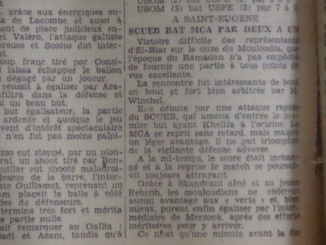 Dimanche 8.1.1933 à st eugène MCA-SCUEB 1-2