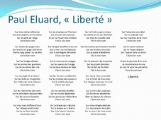 Liberté, à la manière de Paul Eluard