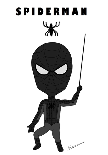 Spiderman_chibi_noir_et_blanc