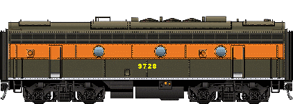 EMD FP7  B Great Northen 9728