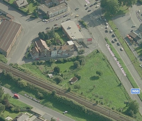 Tournai - vue aérienne du temple de la rue de la Borgnette