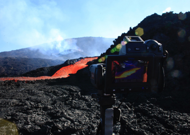 Mesures thermiques le 3/09/2015 (©OVPF/IPGP)