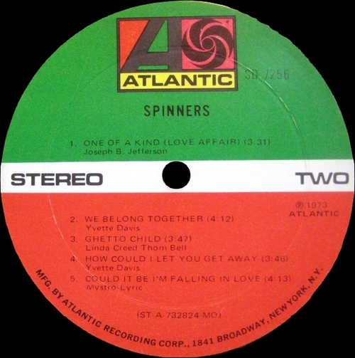 The Spinners : Album " Spinners " Atlantic Records  SD 7256 [ US ]