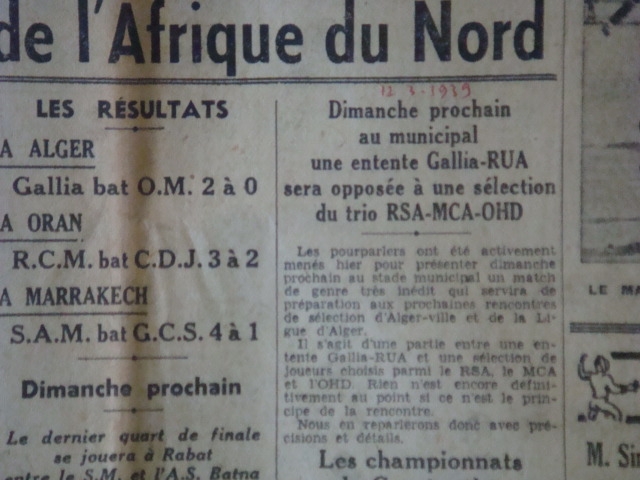 12.3.1939 amical entente gallia- rua contre entente mca-rsa