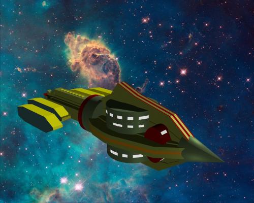 Spaceship #7 devant la nébuleuse de Carina
