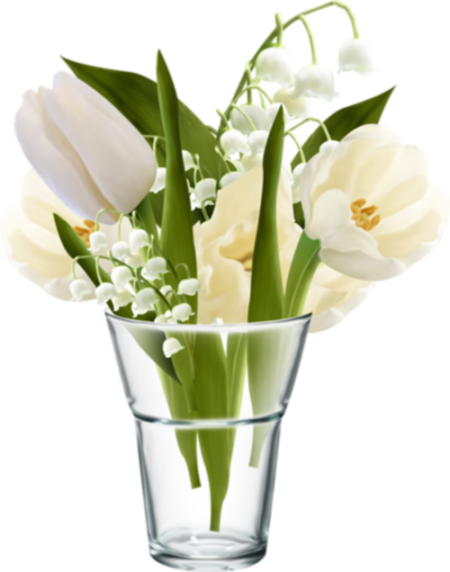 Fleurs Muguet dans vases