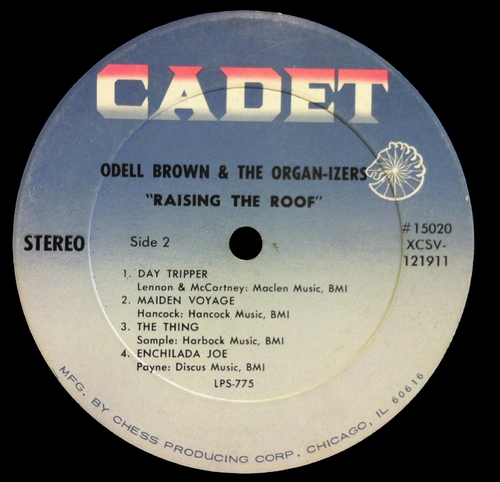 Odell Brown : Album " Raising The Roof " Cadet Records LPS 775 [ US ]