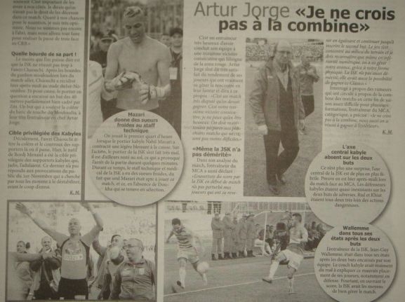 Samedi 28.03.2015 à Tizi Ouzou JSK-MCA 1-2