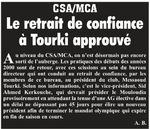 CSA MCA Retrait de Condiance à son président