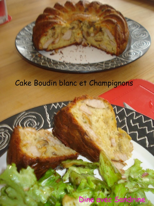 Un Cake au Boudin Blanc et Champignons