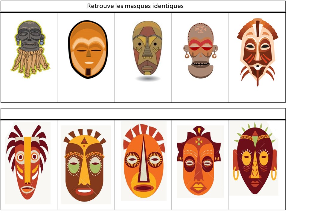 Discrimination visuelle masques africains - lamaterdeflo