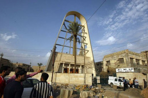 La cathédrale Notre-Dame du Perpétuel Secours, au lendemain de son attaque (Bagdad, 1er novembre 2010).