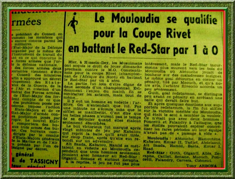 Barrage pour la 2em place MCA-RSA 1-0