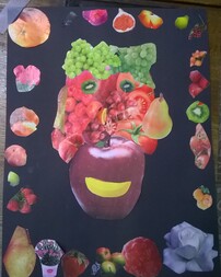 Le bonhomme en fruits ,légumes ou fleurs de l'idée  d'Arcimboldo