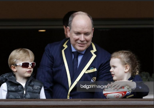 photos of princess charlene and prince Albert with Jacques and Gabrilla