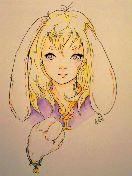 Dessin d'une hybride mi-lapine