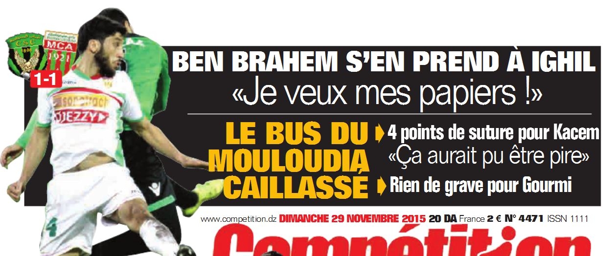 Samedi 28.11.2015 à Constantine CSC-MCA 1-1