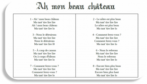 Chanson: Ah mon beau ch&acirc;teau