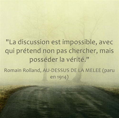 Citations de Romain Rolland, extraite d'AU-DESSUS DE LA MELEE