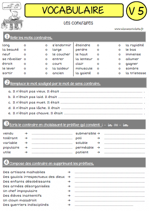 Une année de vocabulaire