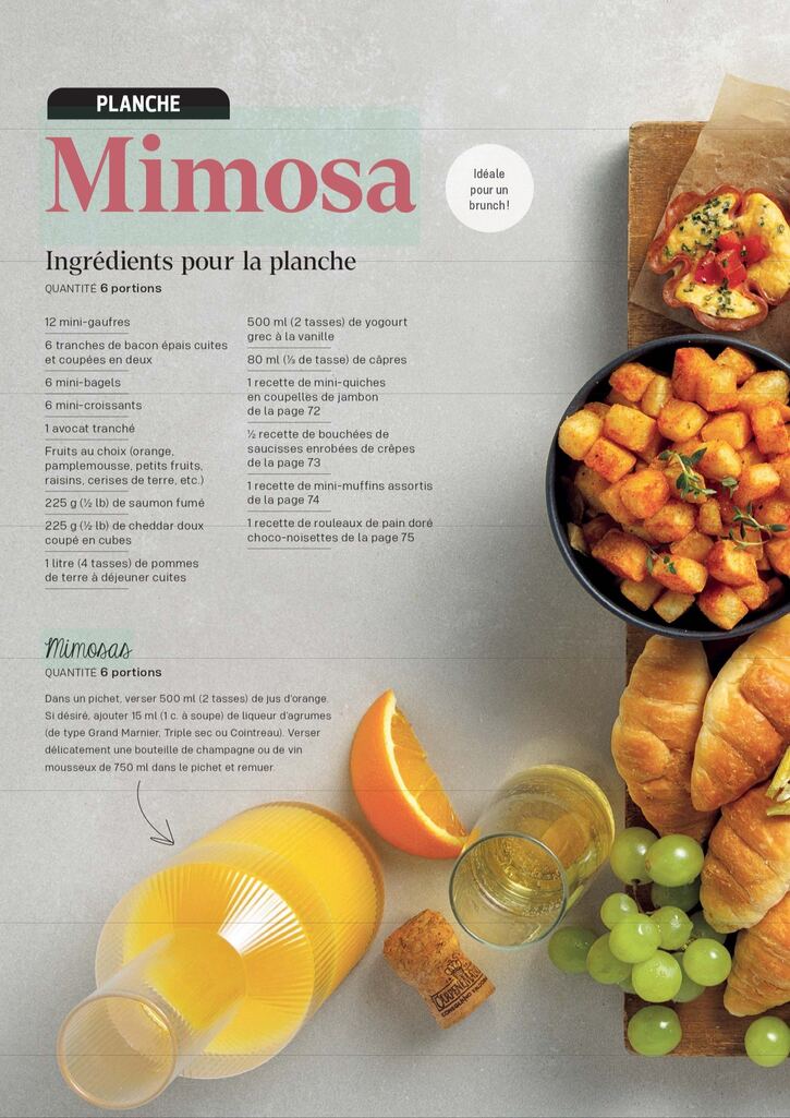 Recettes 32: Vin, bière ou cocktail?  Mimosa (6 pages)