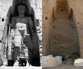 statues colossales de Bouddha dans la région afghane de Bamiyan...