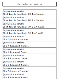 Les nombres entre 60 et 99 