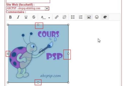 12-Placer un image dans un commentaire sur un Blog autre que le nôtre.