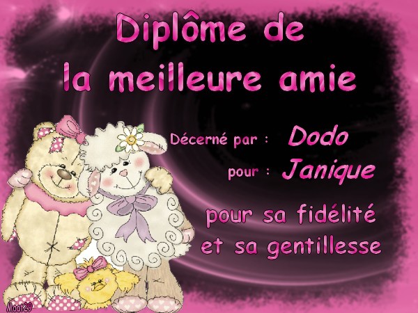 Diplôme de la meilleure amie