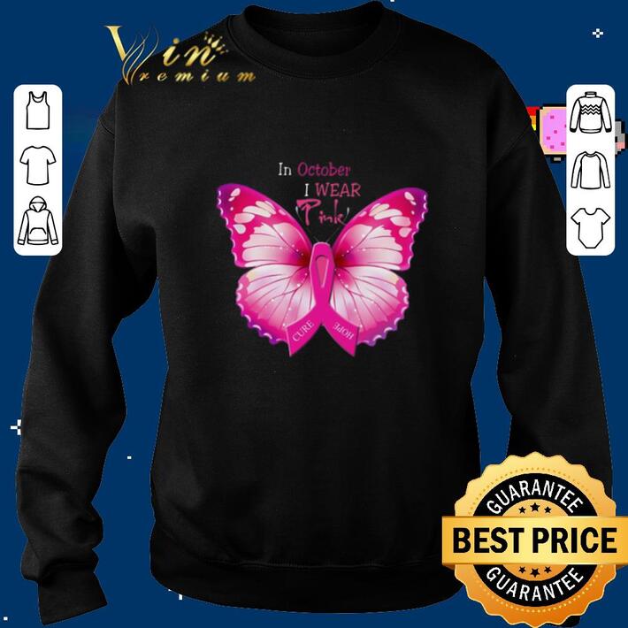 Original Butterfly in october i wear Pink Breast Cancer Awareness shirt