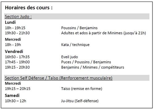 Grille horaire 2018 / 2019