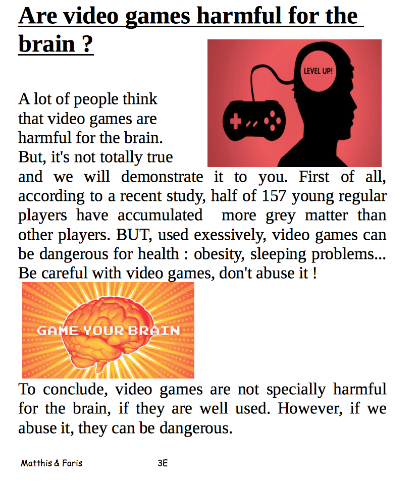 video games bad for brain
