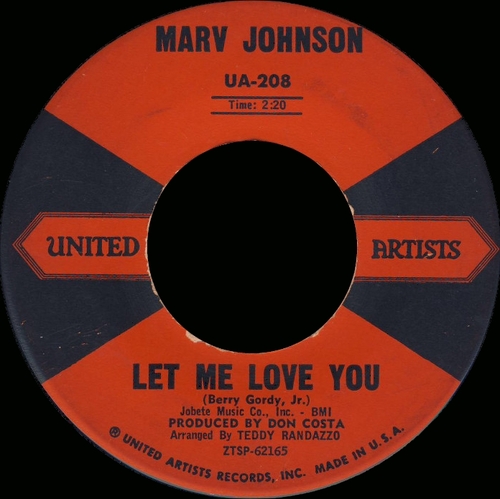 Marv Johnson : Album " Early Classics " United Artists Records ‎LBR 1008 [ UK ]
