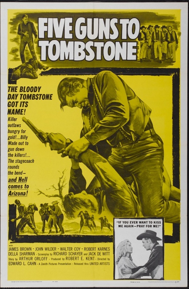 FIVE GUNS TO TOMBSTONE  BOX OFFICE USA 1960