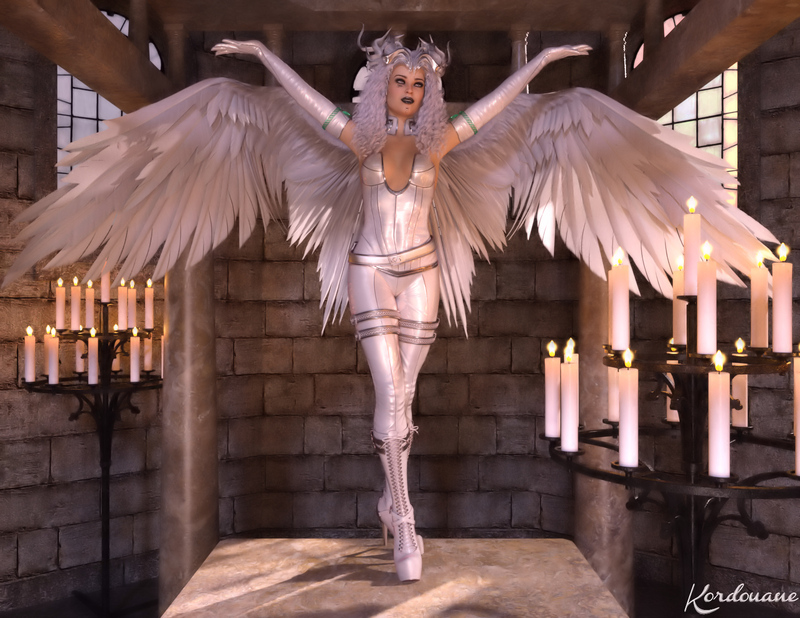 L'ange blanc dans la chapelle (DazStudio)