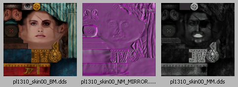 Les 3 textures qui mappent le matériel Jill Valentine M - Visage