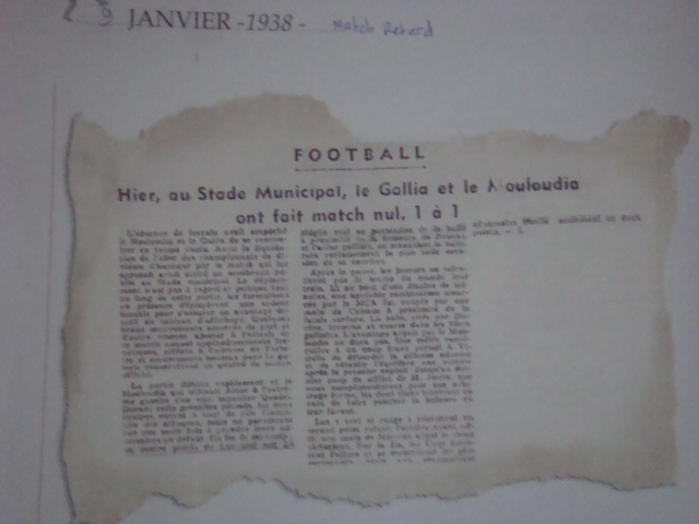 9.1.1938 match en retard gallia-mca 1-1