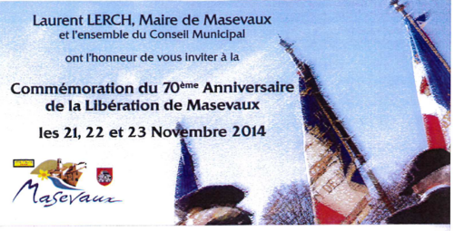 * Programme des cérémonies du 70ème anniversaire de la libération de Masevaux