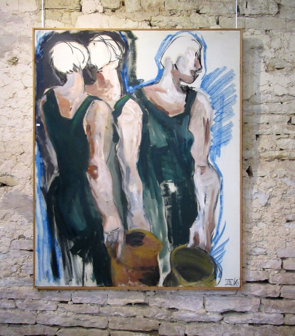 Karin Neumann expose actuellement ses peintures et ses installations, rétrospective de son travail  depuis qu'elle vit dans le Châtillonnais,  à Nesle et Massoult