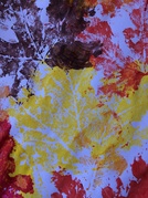 Tableau d'automne (peinture à la feuille)