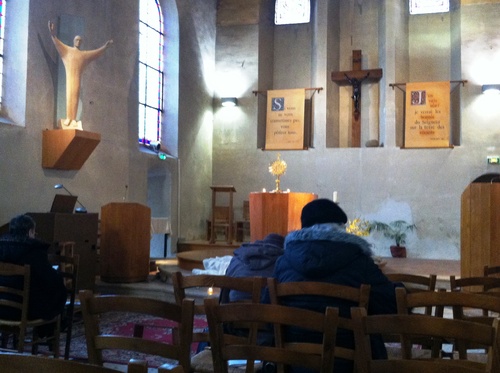 À l'église d'Ozoir, adoration du saint sacrement le 4/03/2016
